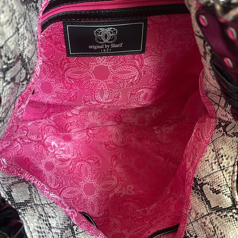 Sharif Cream and Black Hobo Bag - Picture 11 of 12